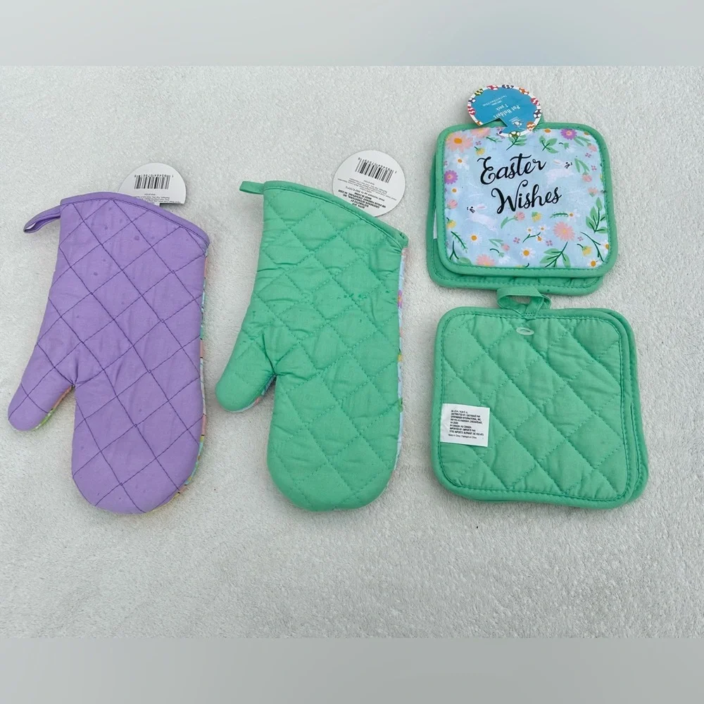 New Easter Egg Kitchen Oven Mitts Pot Holders-6 Spring